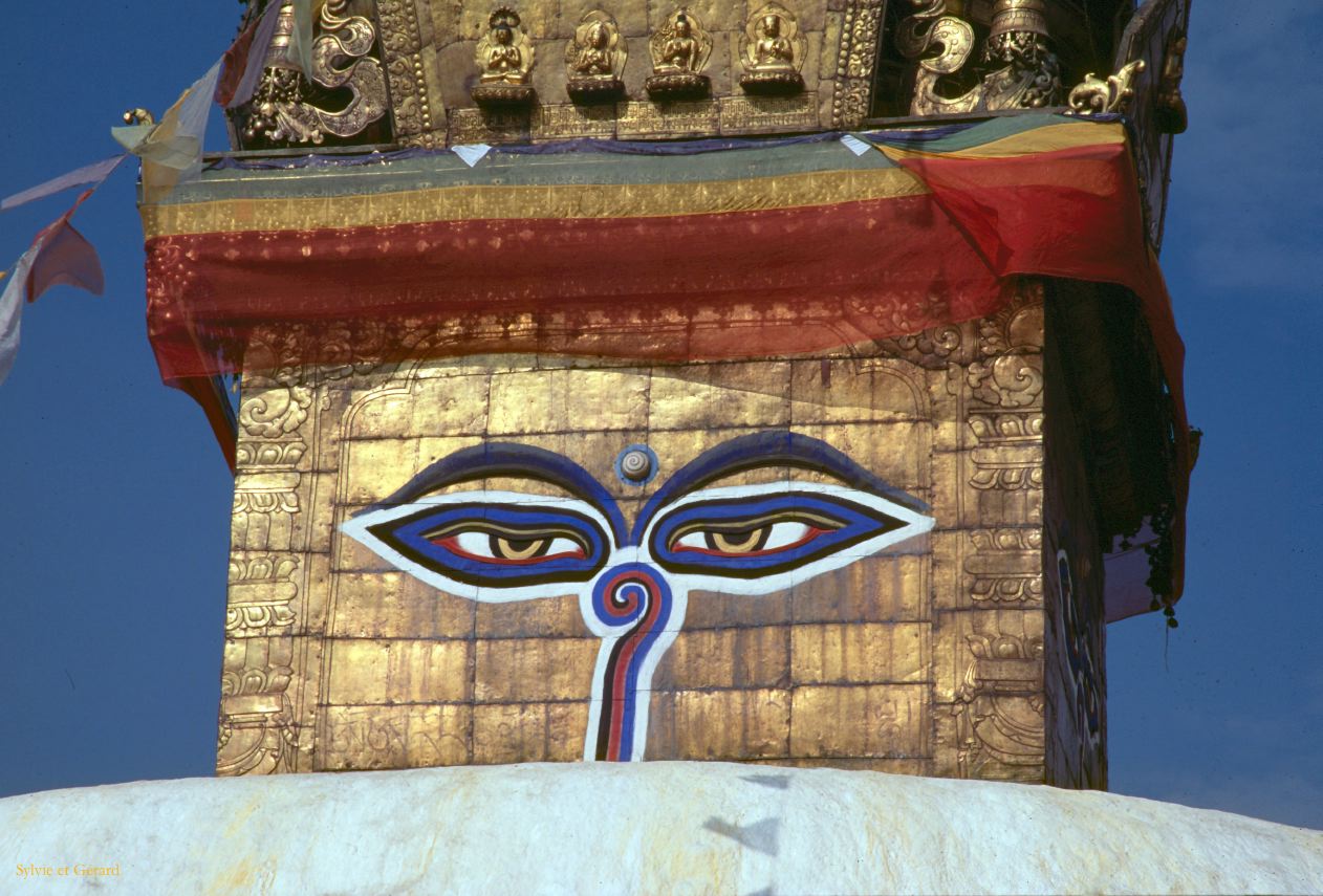 Katmandou Swayambunath ou temple des singes Nepal 1993-023