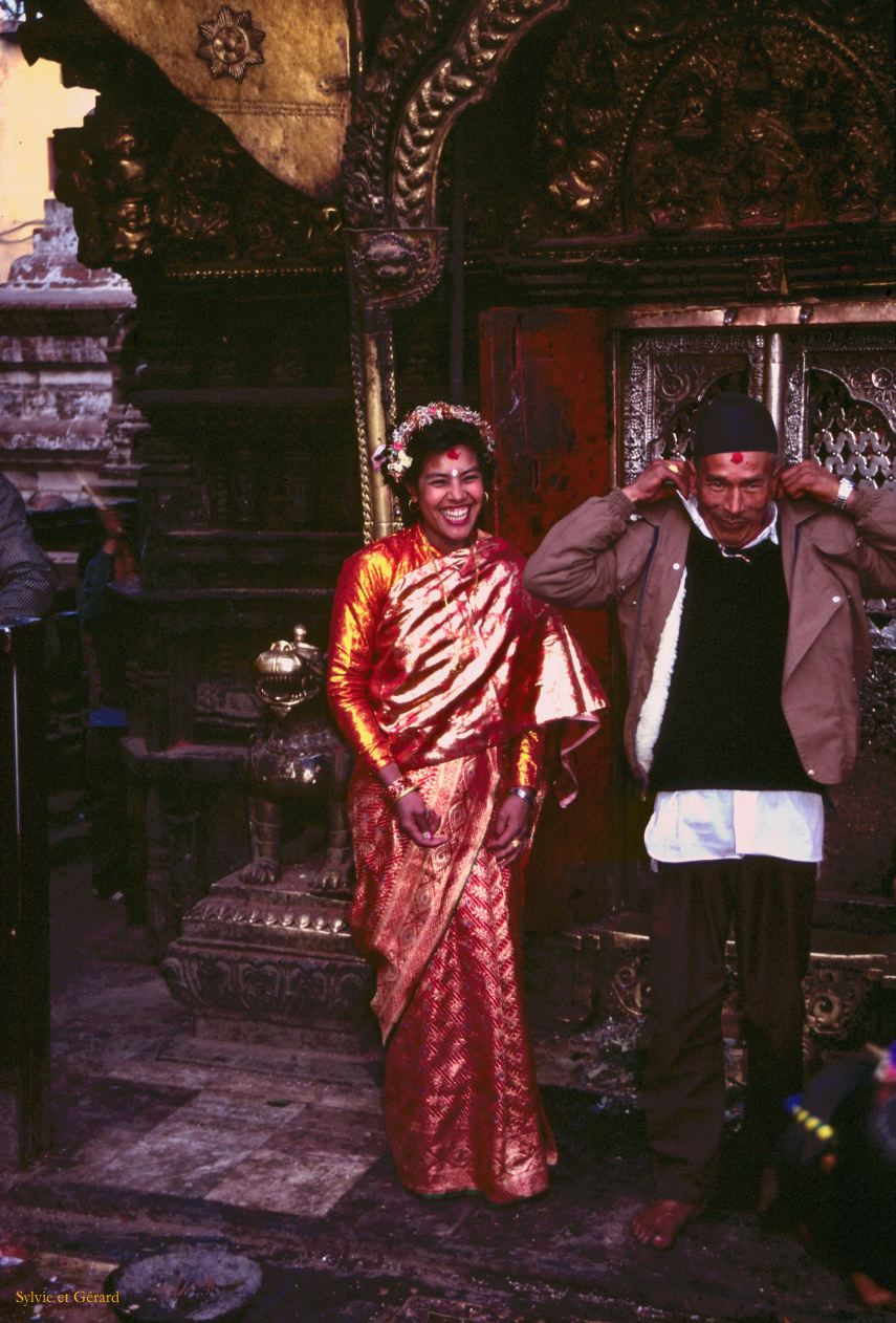 Katmandou Swayambunath ou temple des singes Nepal 1993-029