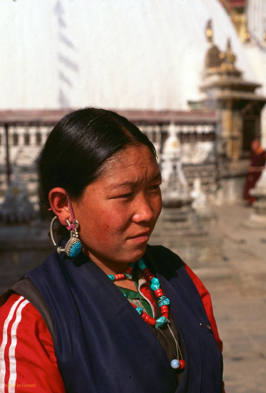 Katmandou Swayambunath ou temple des singes Nepal 1993-033